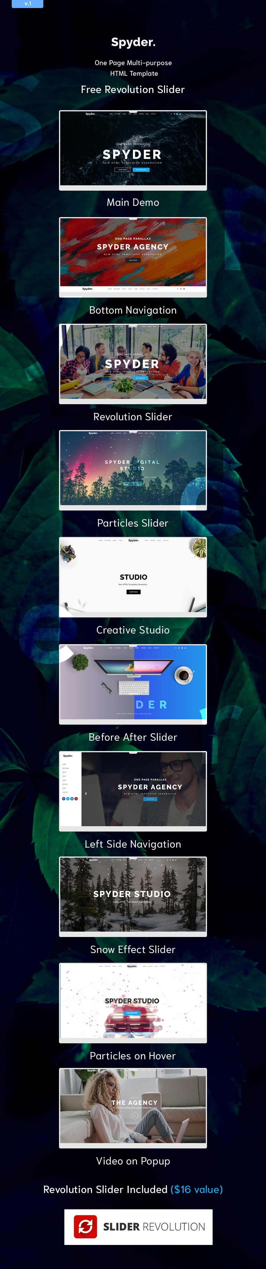 Spyder - One Page Multipurpose HTML Template